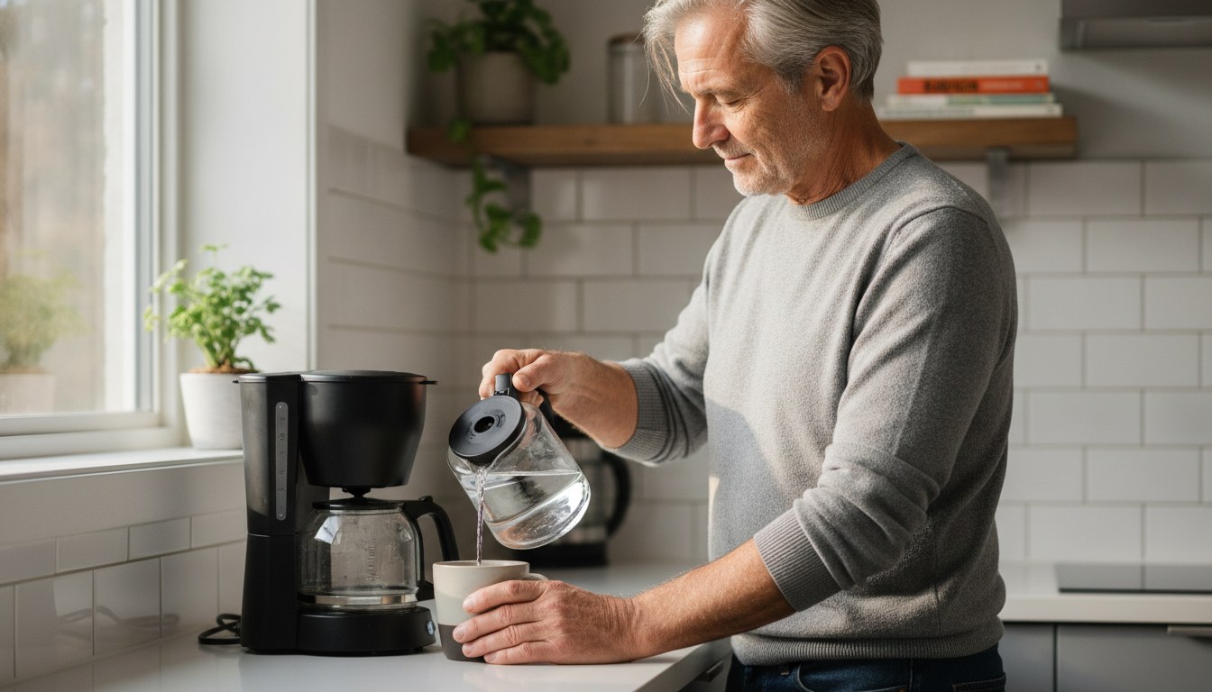 Glass carafe vs thermal carafe coffee maker side by side on a kitchen counter