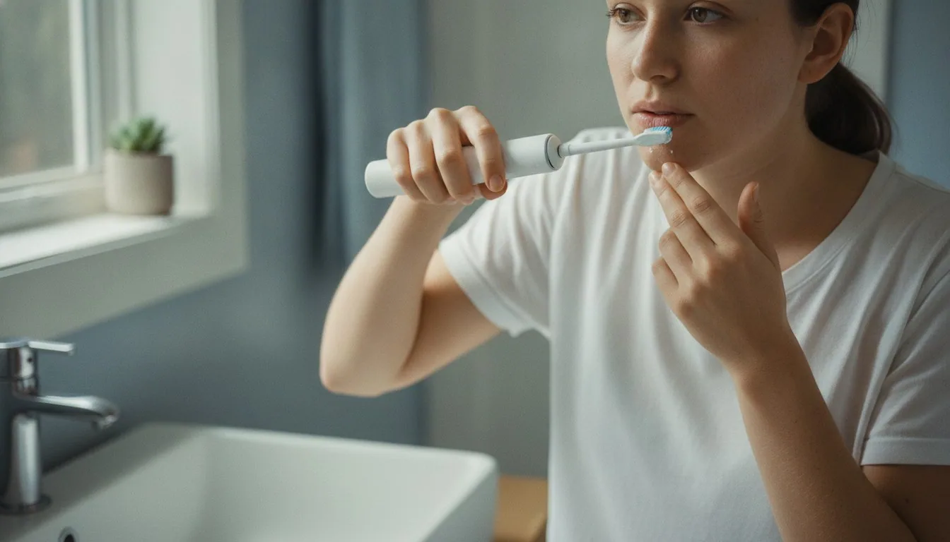 Electric toothbrush settings for sensitive teeth and gums