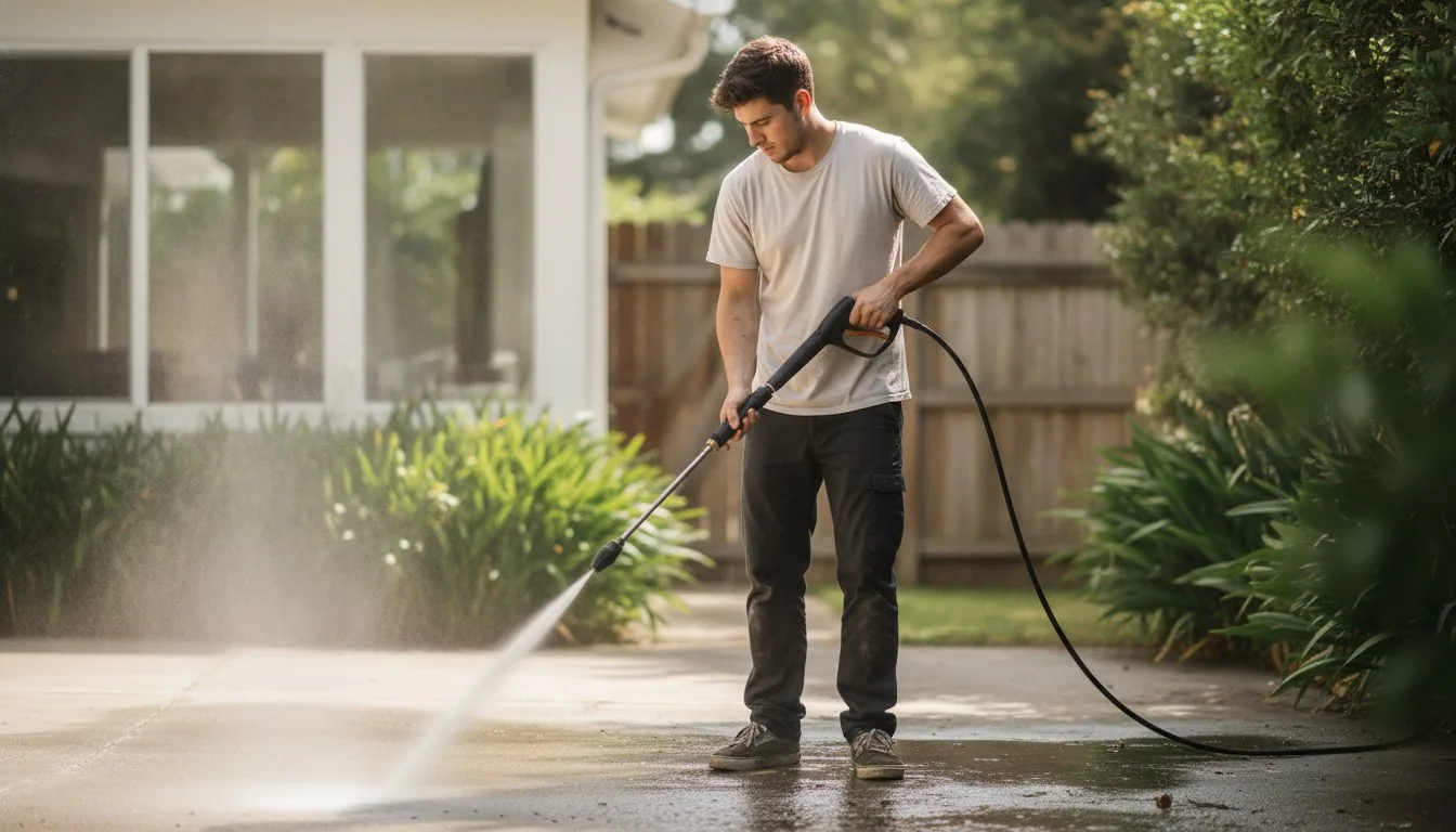 How to use a pressure washer surface cleaner