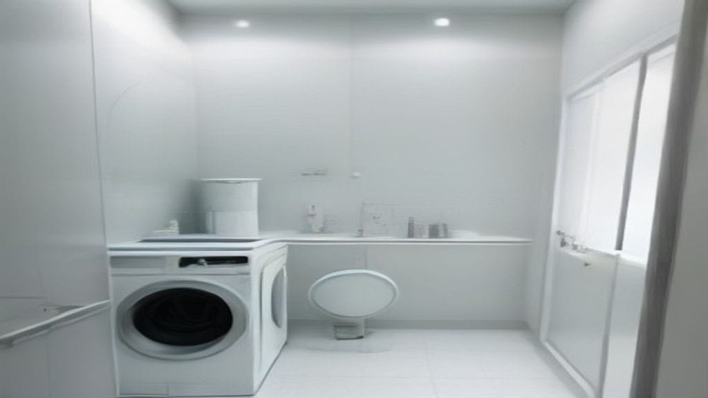 Two white pillows loaded upright into a front-loading washer drum, showing how pillows can go in the washer safely as a balanced load